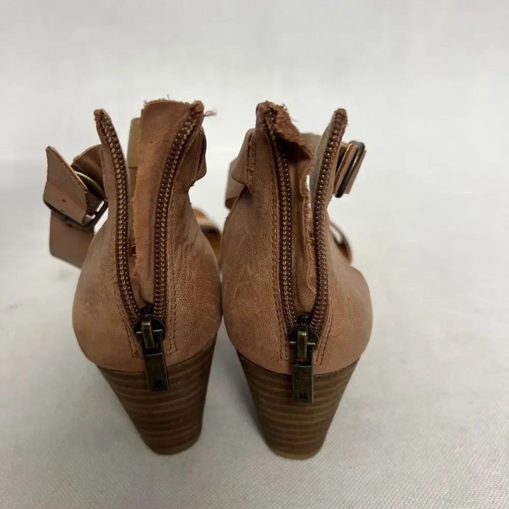 Women’s Lucky Brand Heeled Strappy Sandals Tan Size 8 1/2 - Picture 4 of 9